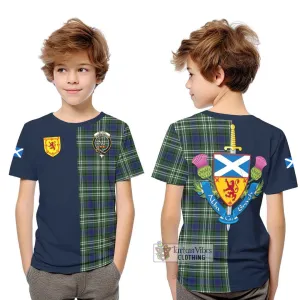 Blyth Tartan Kid T-Shirt Alba with Scottish Lion Royal Arm Half Style