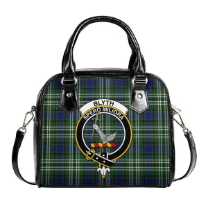 Blyth Tartan Shoulder Handbags with Family Crest