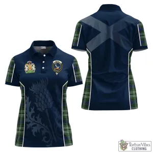 Blyth Tartan Women's Polo Shirt with Family Crest and Scottish Thistle Vibes Sport Style