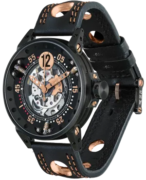 BM Watch V6-44-SA-N-SQ-A5N Black Skeleton Dial