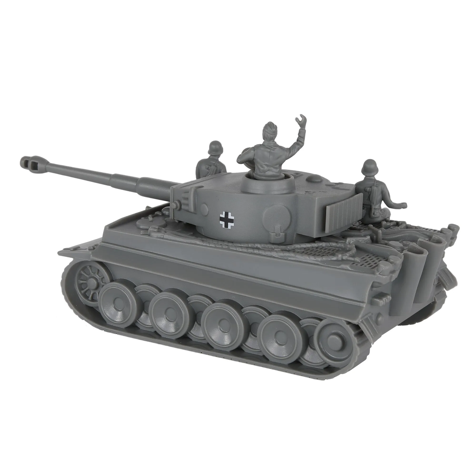 BMC CTS WW2 German Tiger I Tank - Gray 1:38 Plastic Army Men Military Vehicle