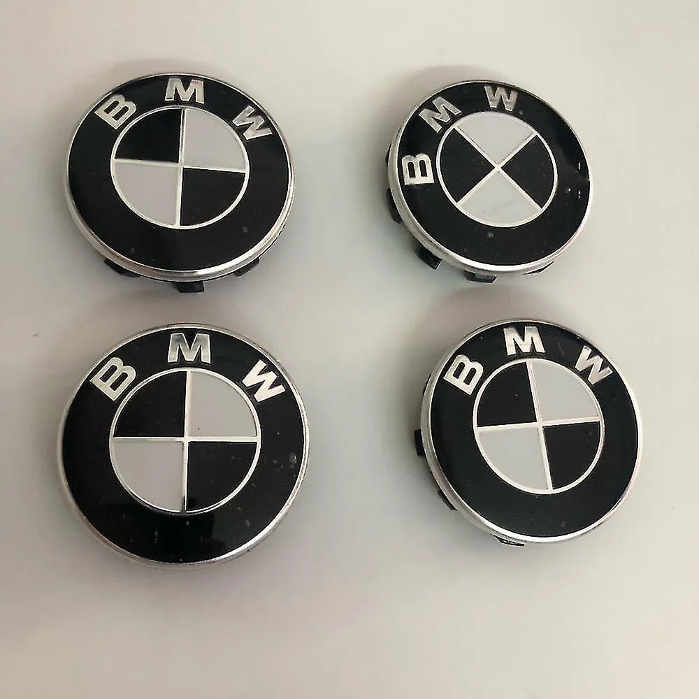 Bmw Black Wheel Cap Hubs Badge 68mm 4 Pieces For 13 5 7 Series, X6, M3, Z4, E46, E90