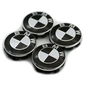 Bmw Black Wheel Cap Hubs Badge 68mm 4 Pieces For 13 5 7 Series, X6, M3, Z4, E46, E90