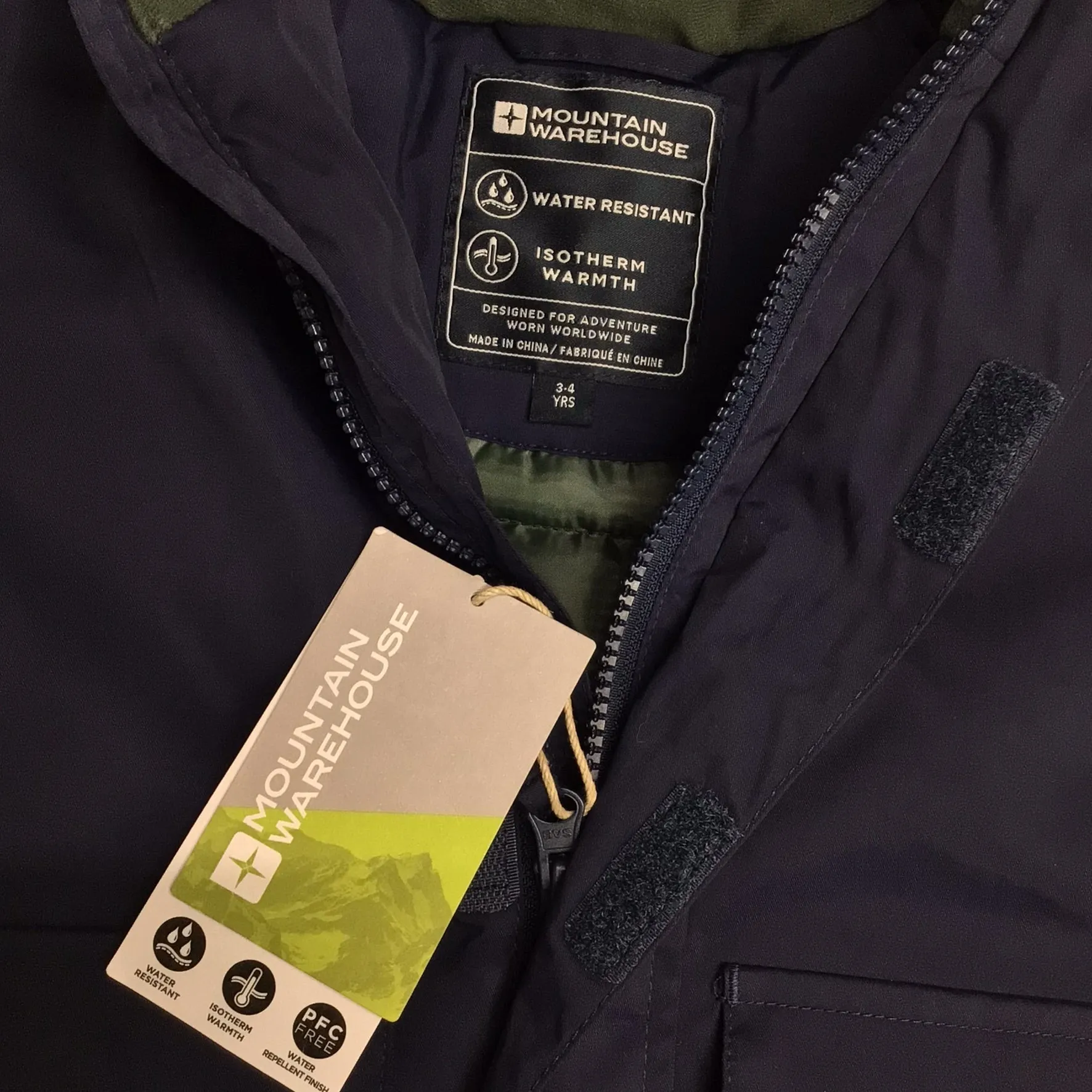 BNWT Mountain Warehouse Indigo Blue Water Resistant Jacket Size 3-4 years