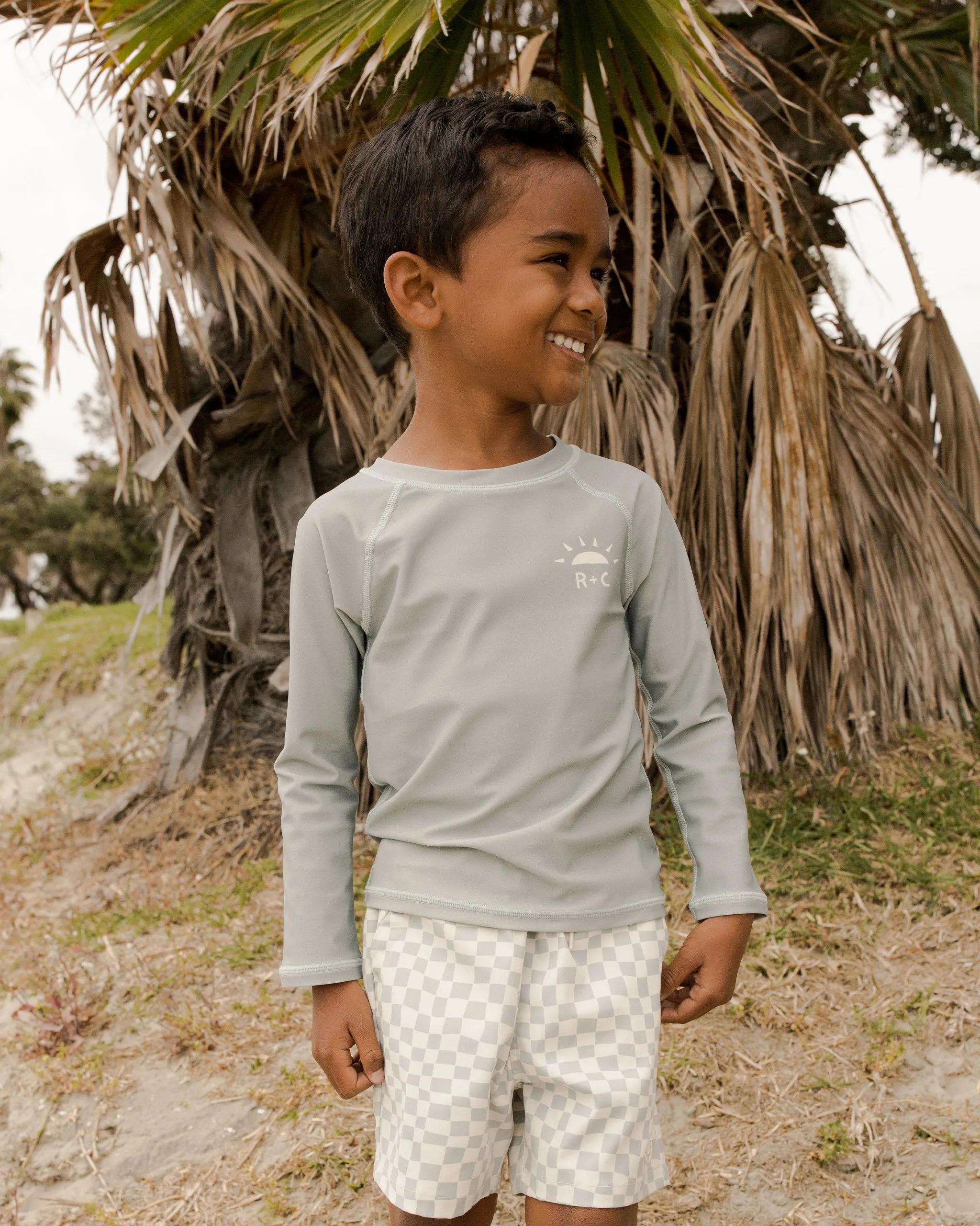 Boardshort Swimsuit | Seafoam Check