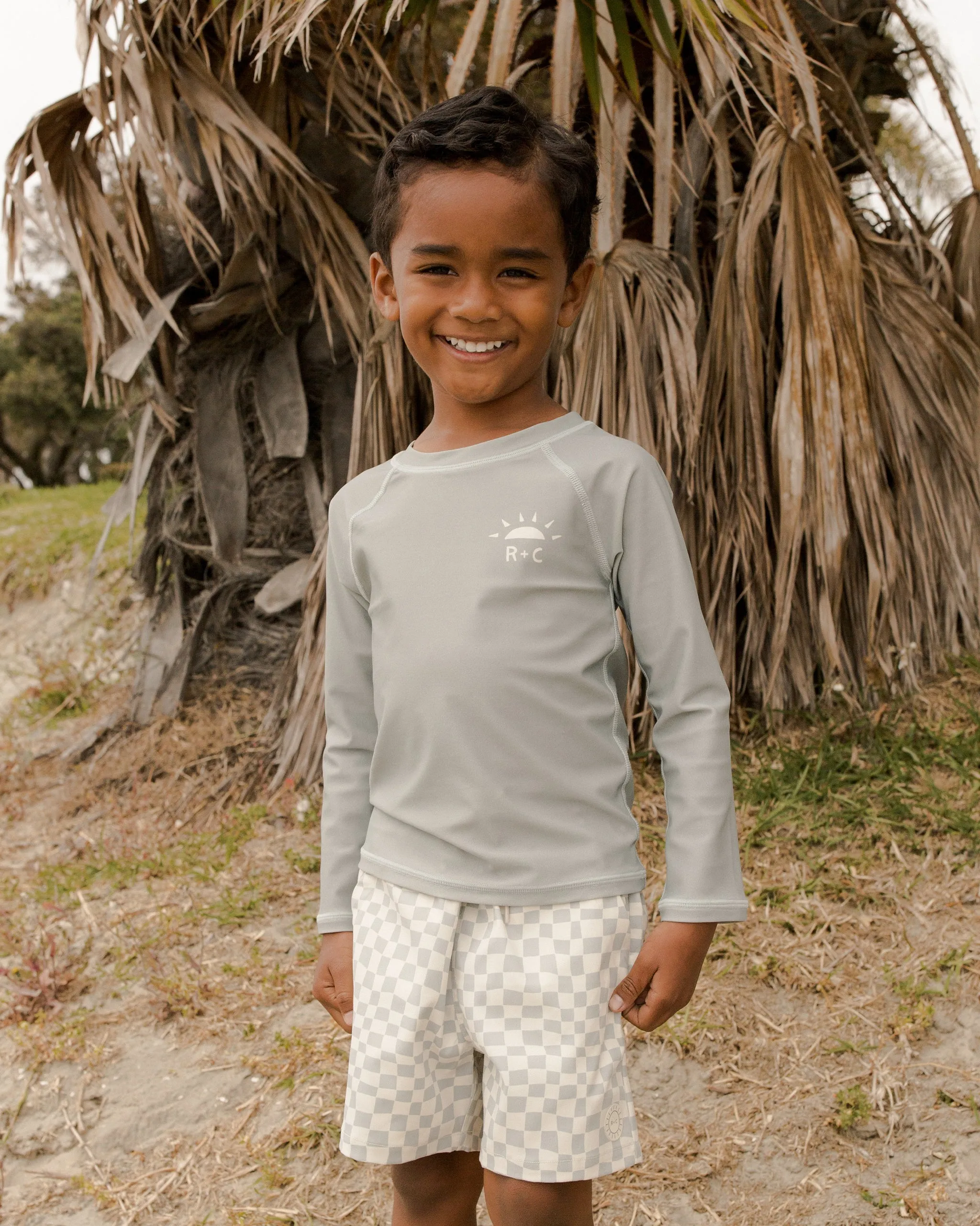 Boardshort Swimsuit | Seafoam Check