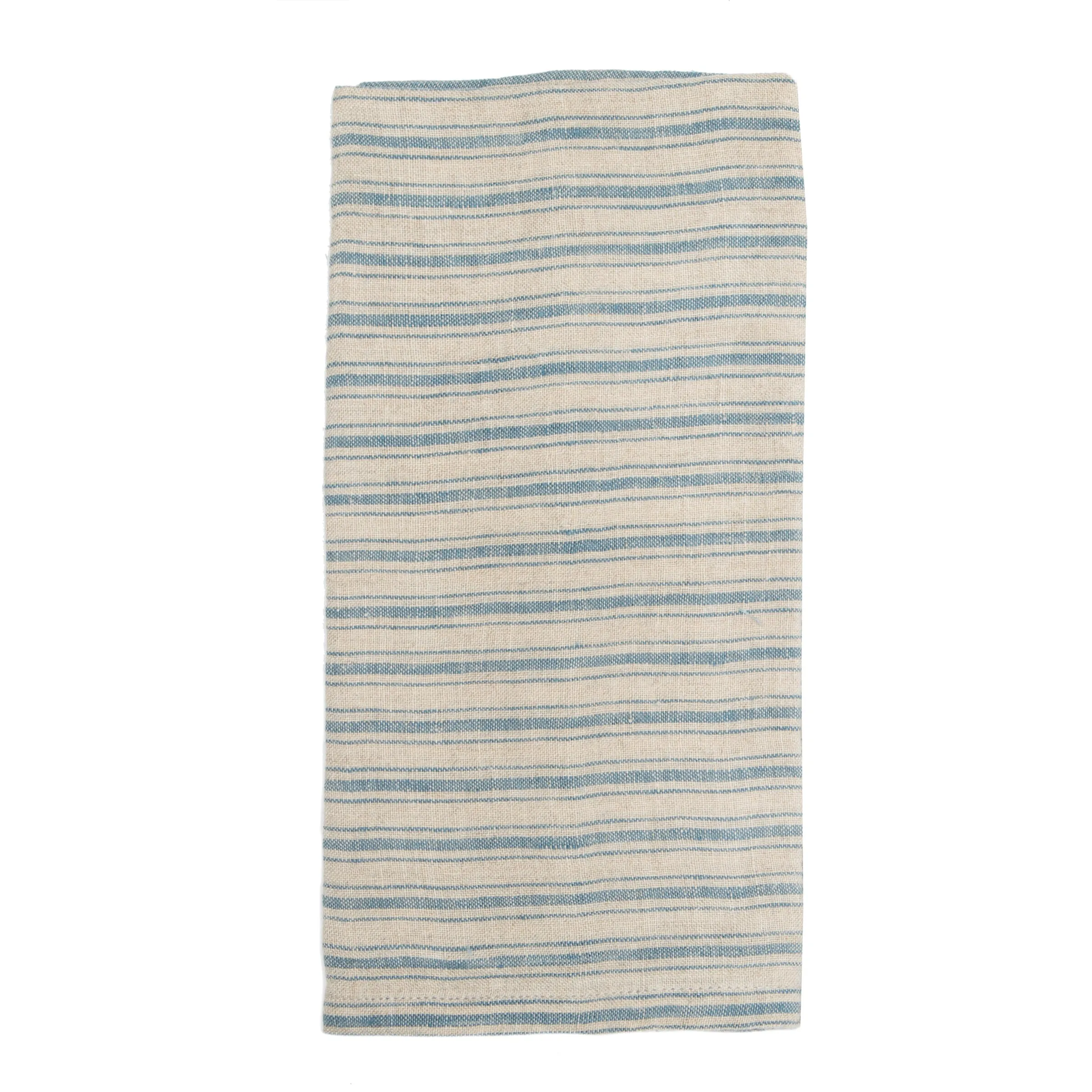 Boat Stripe Linen  Kitchen Towels Natural & Blue, Set of 2