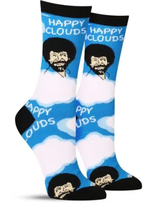 Bob Ross Happy Clouds Women's Crew Sock