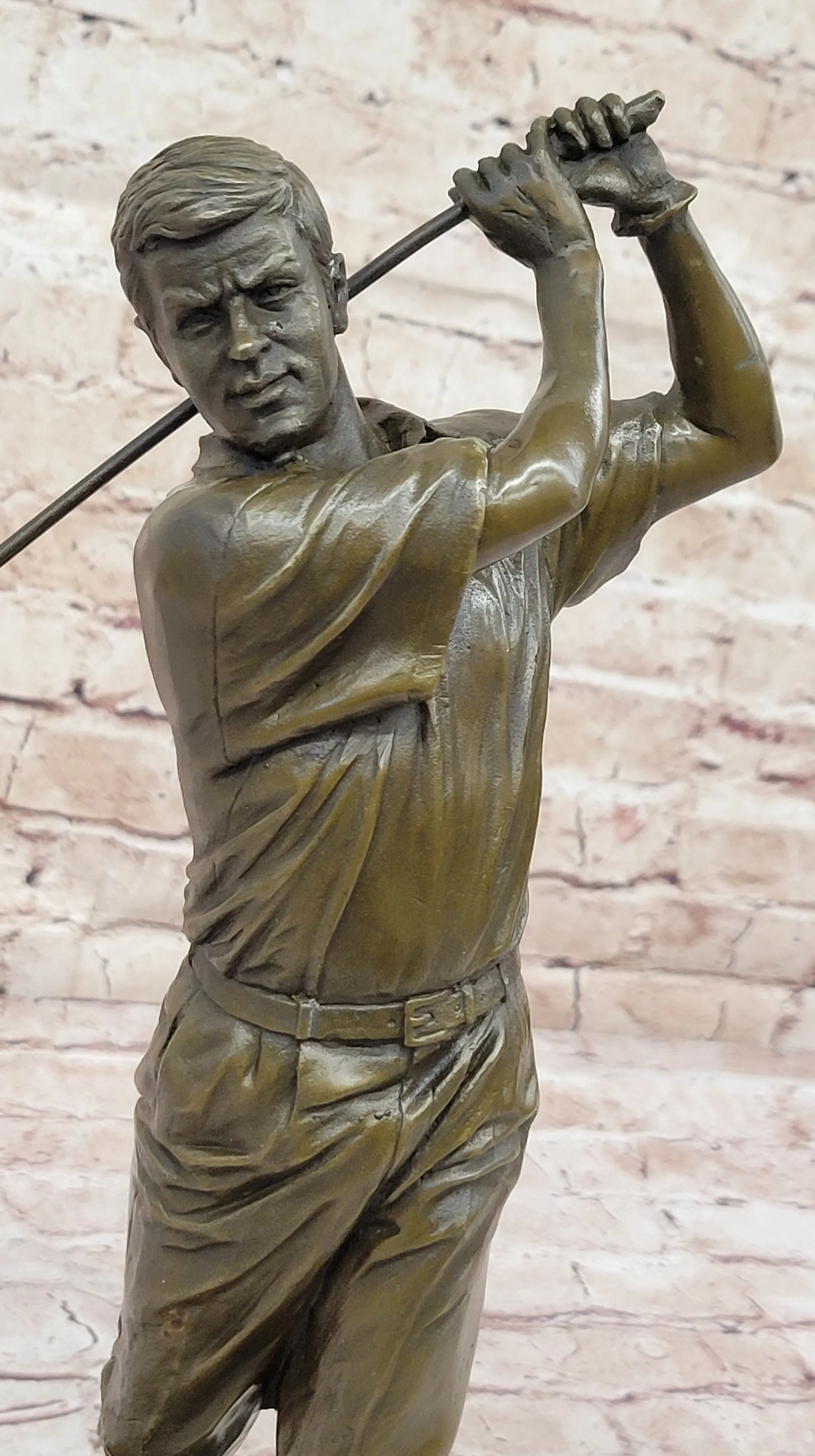 Bobby Jones Classic Golfer Art Bronze Marble Statue Golf Club Pro Shop Sculpture