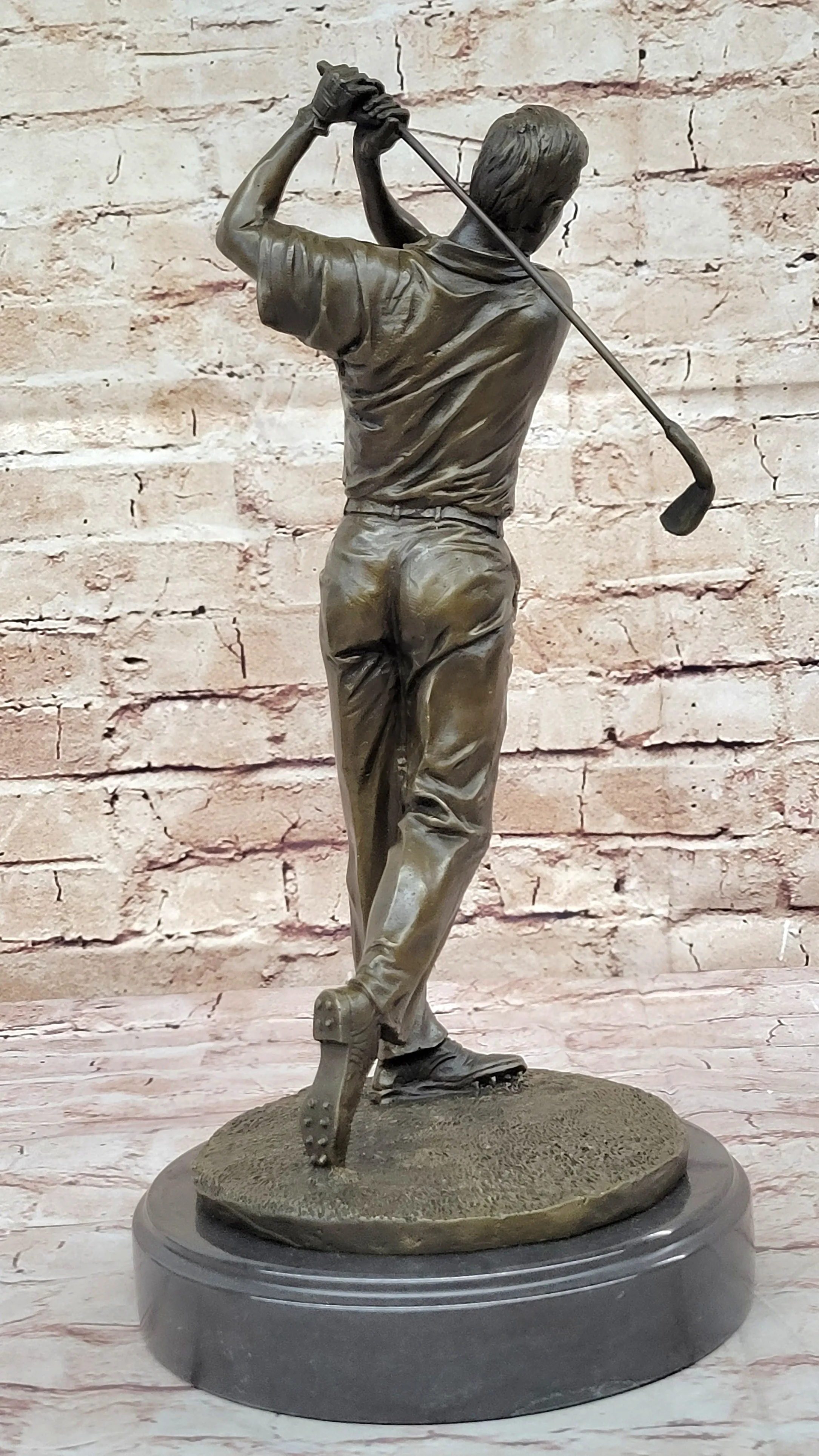 Bobby Jones Classic Golfer Art Bronze Marble Statue Golf Club Pro Shop Sculpture