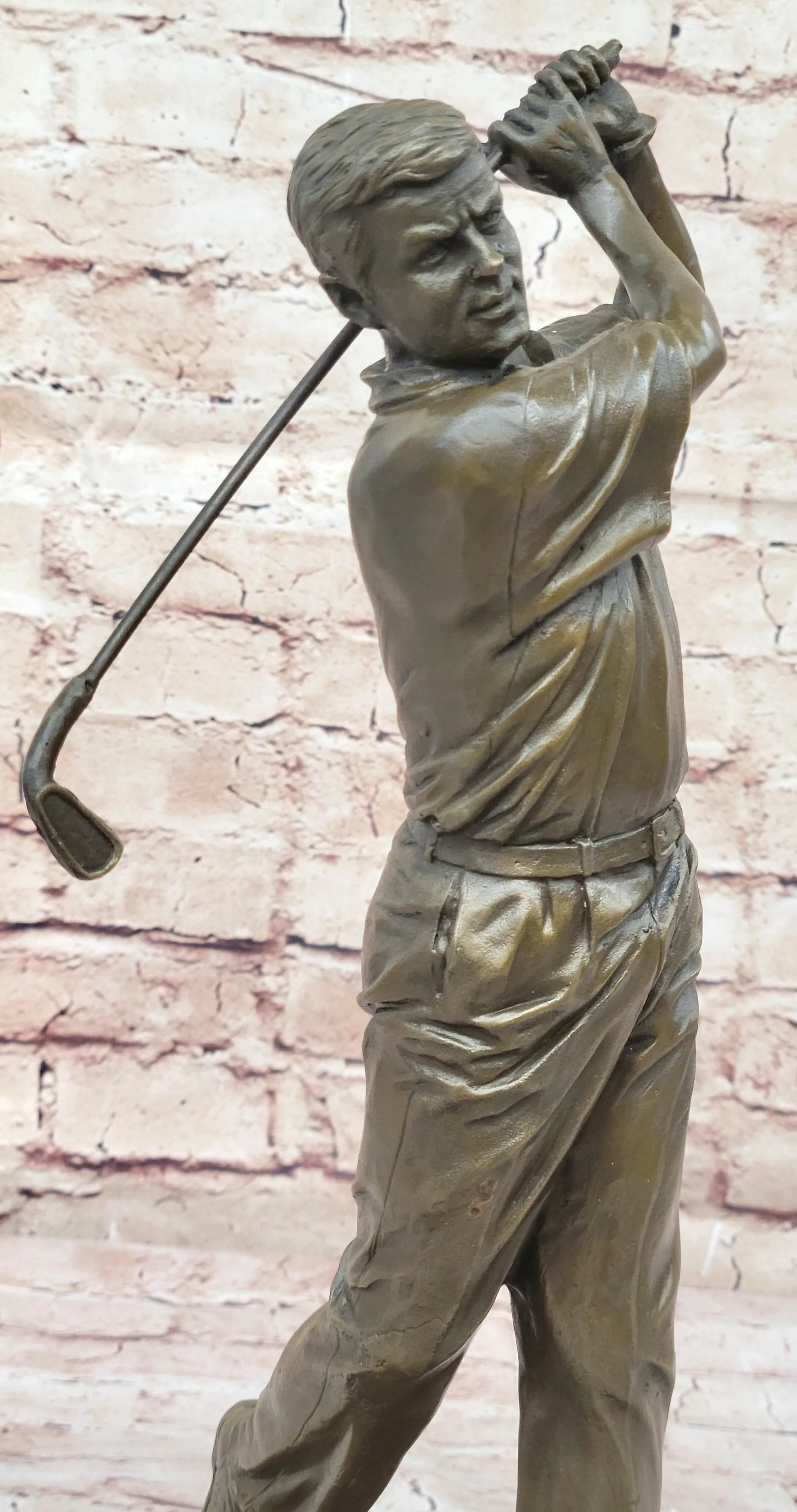 Bobby Jones Classic Golfer Art Bronze Marble Statue Golf Club Pro Shop Sculpture