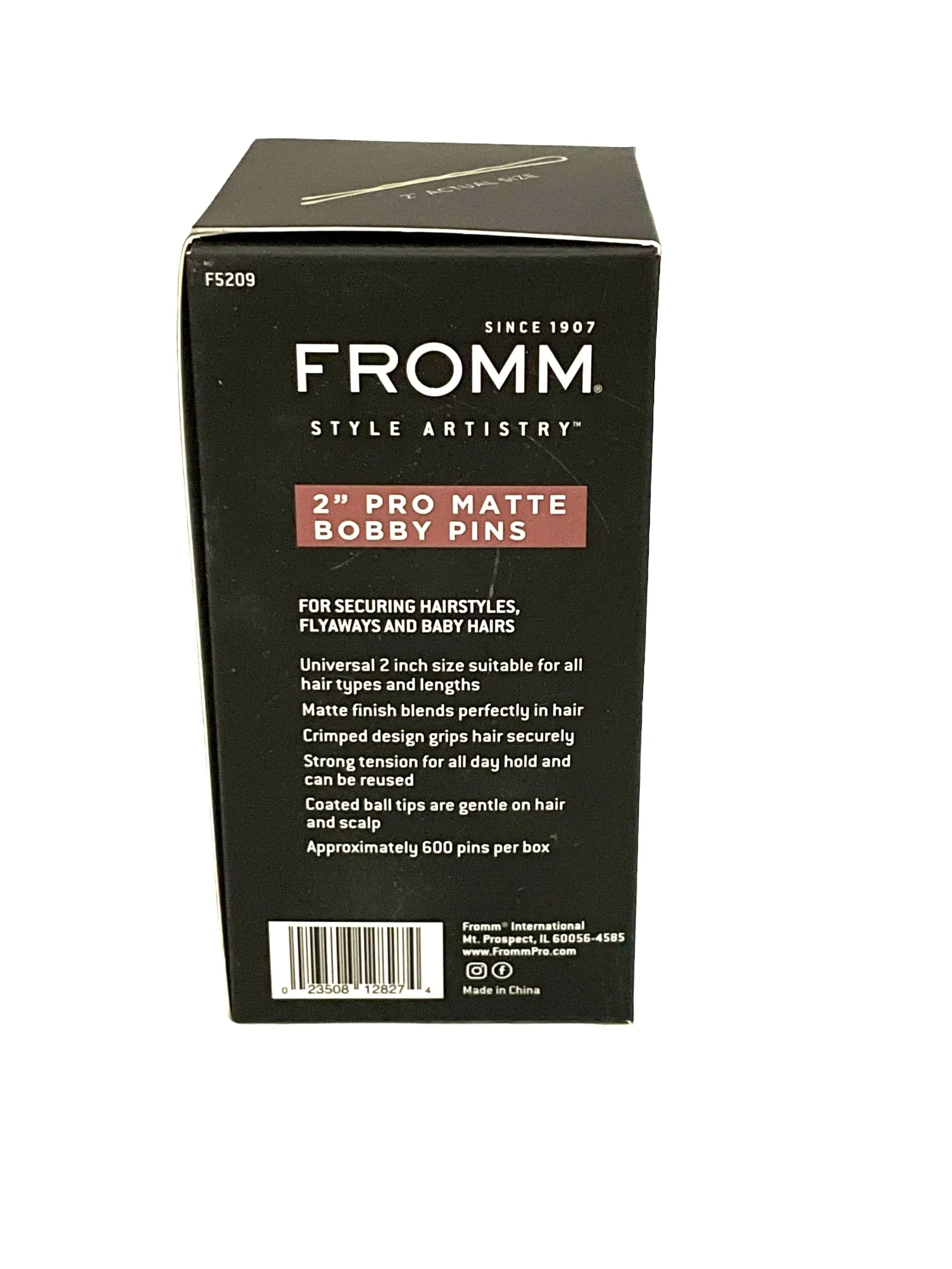 Bobby Pins Fromm Pro Matte Finish Variety Colors 2”, 2.5”