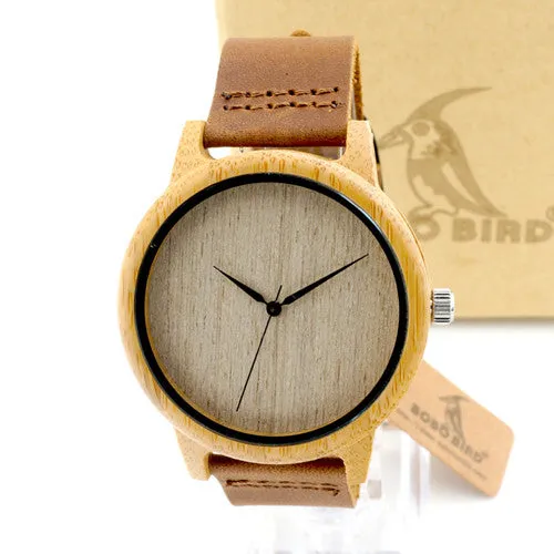 BOBO BIRD A16 Men Design's Analog Bamboo Wood Watches Men Top luxury brand With Real Leather Strap For Gift