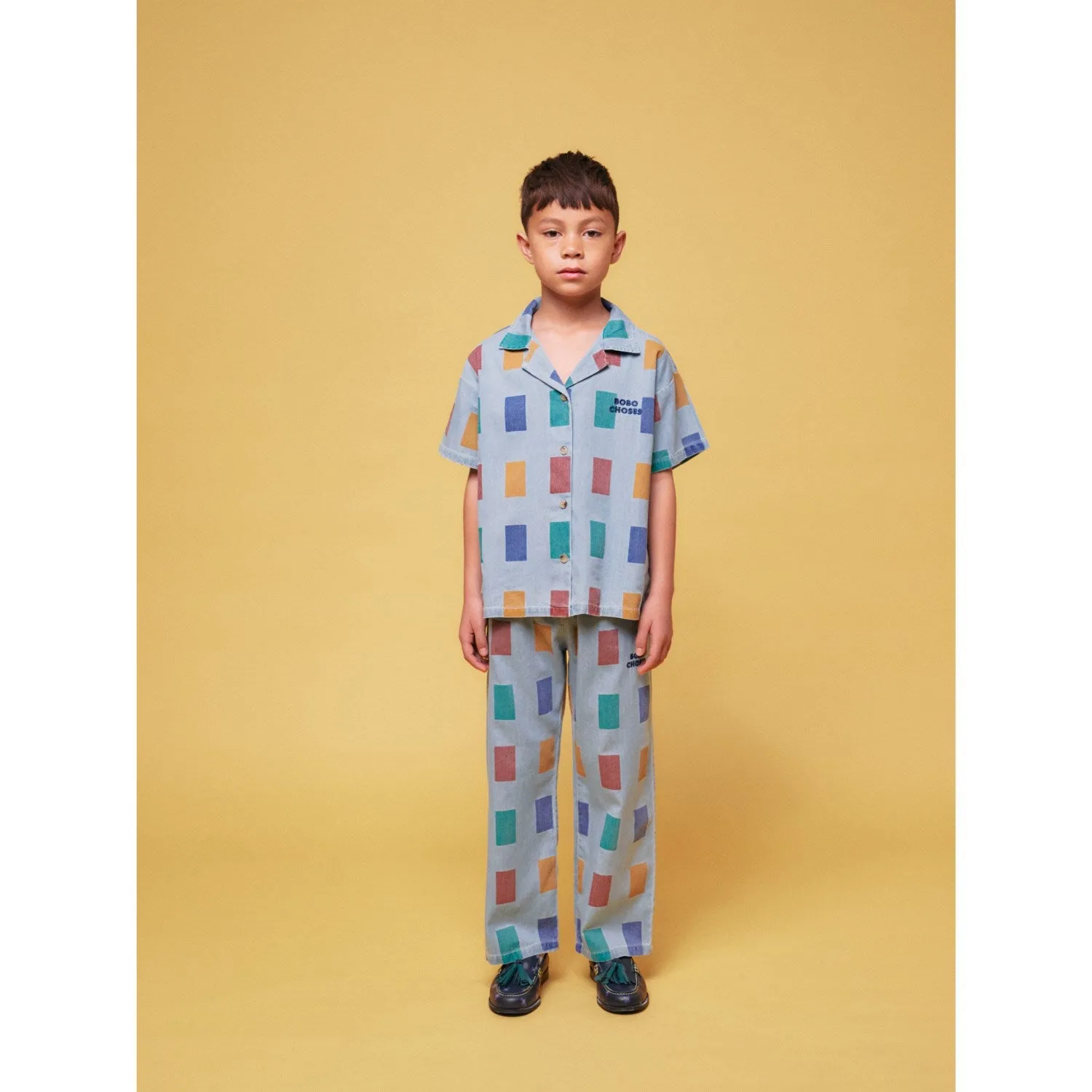 Bobo Choses Light Blue Color Game All Over Baggy Pants