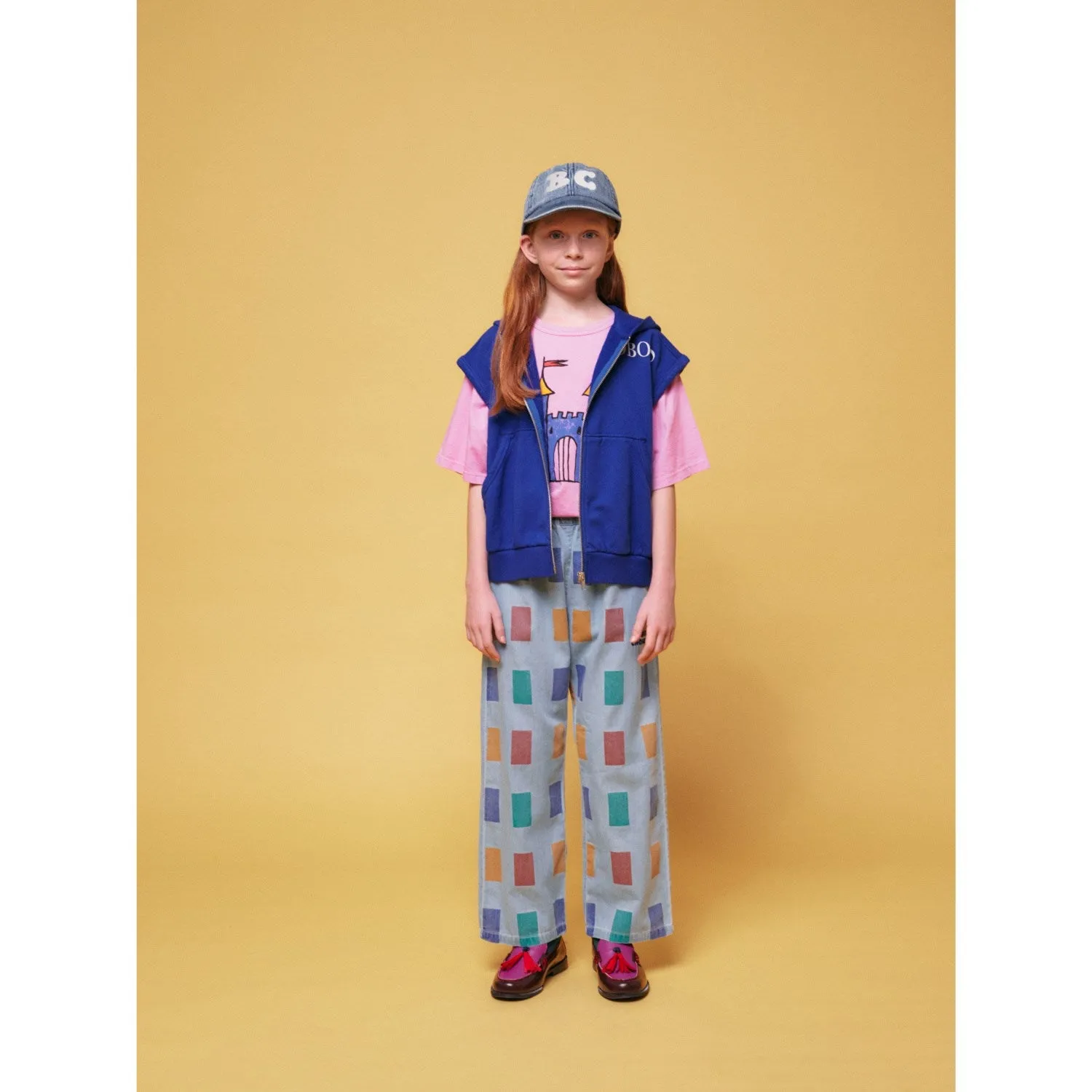 Bobo Choses Light Blue Color Game All Over Baggy Pants