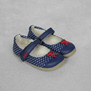 Bobux Step Up 'Ballet Navy / White dots' First Walker Shoe - UK 5 / EU 22