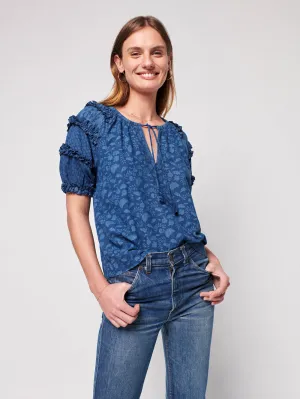 Bodhi Top in Indigo Echo Floral