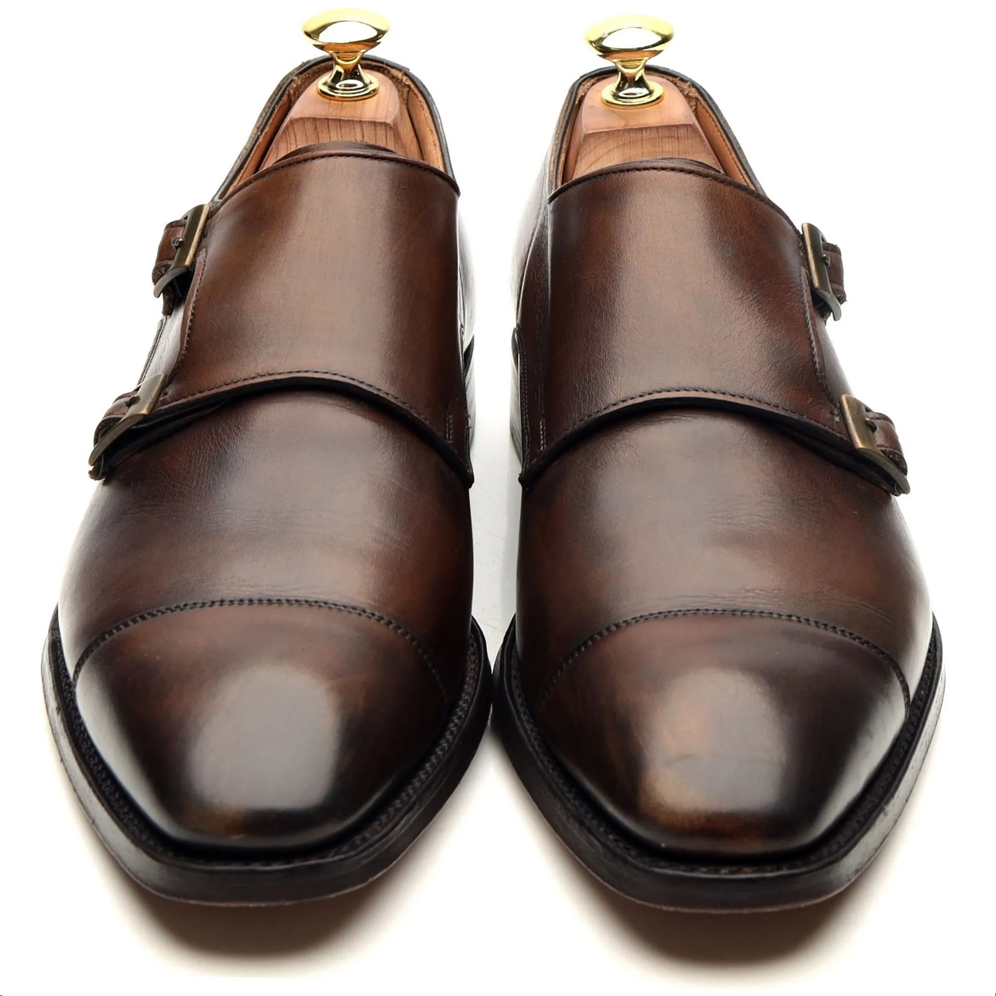 Bodileys 'Lyndon ll' Dark Brown Leather Double Monk Strap UK 8 F