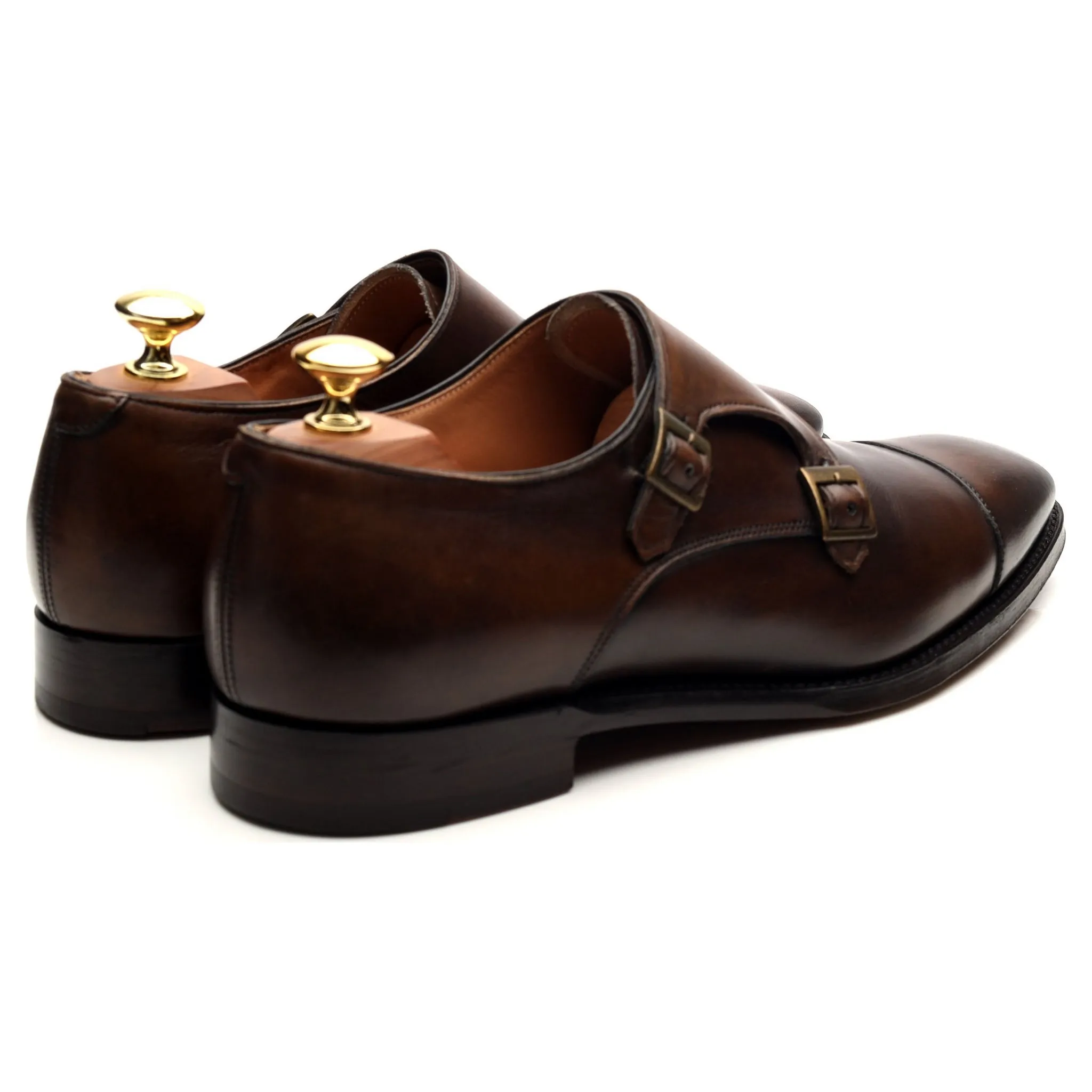 Bodileys 'Lyndon ll' Dark Brown Leather Double Monk Strap UK 8 F