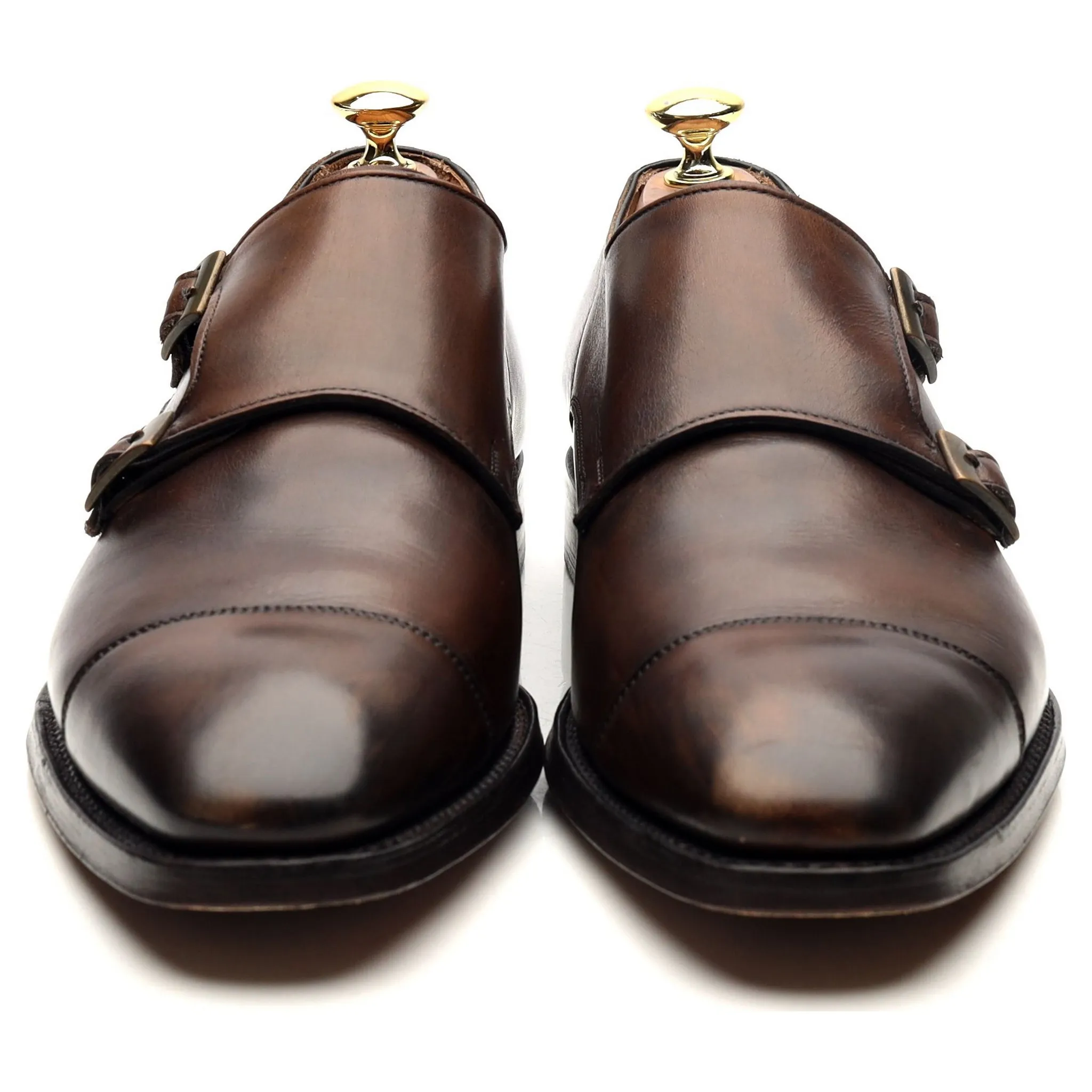 Bodileys 'Lyndon ll' Dark Brown Leather Double Monk Strap UK 8 F