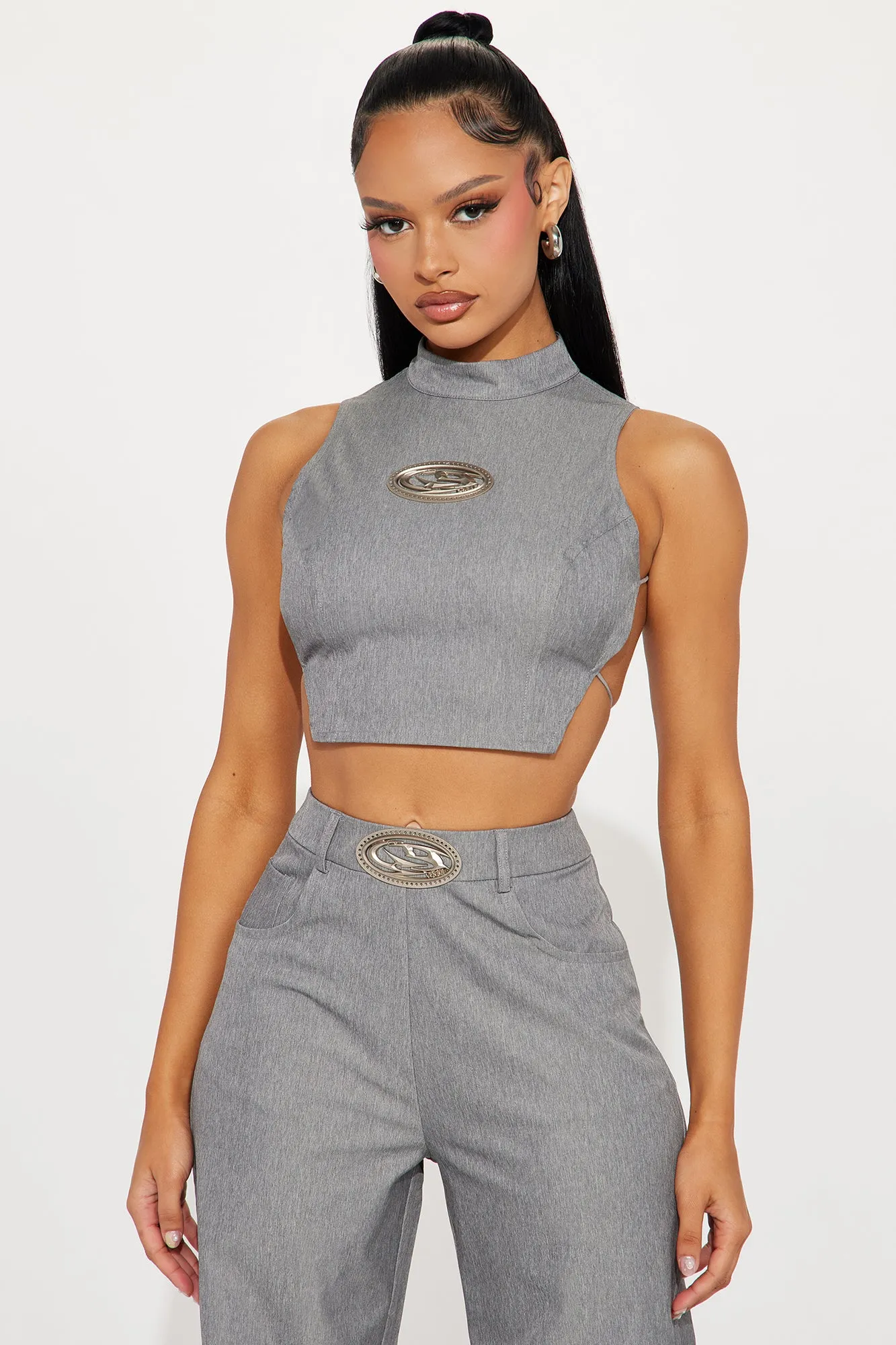 Body Language Pant Set - Grey