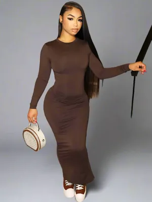 Bodycon Long Sleeve Maxi Dress