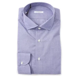 Boglioli Slim-Fit Cotton Shirt in Patterned Sky Blue