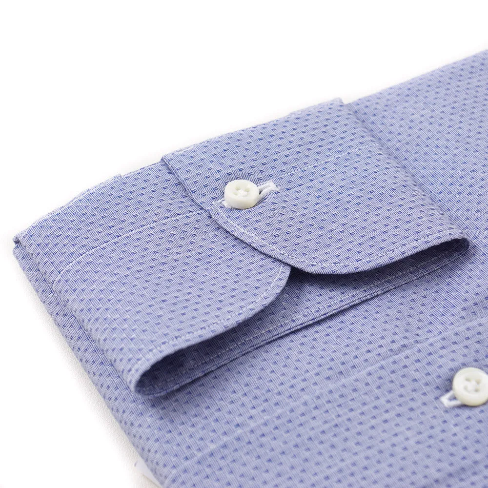 Boglioli Slim-Fit Cotton Shirt in Patterned Sky Blue