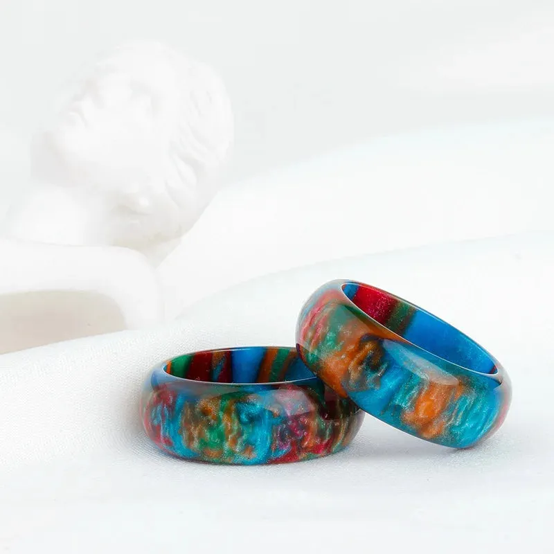 Bohemian Rainbow Resin Ring - Gradient Color