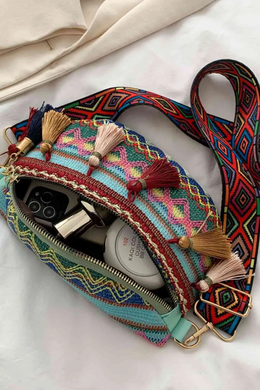 Bohemian Sling Bag with Tassels - SUPER CUTE!