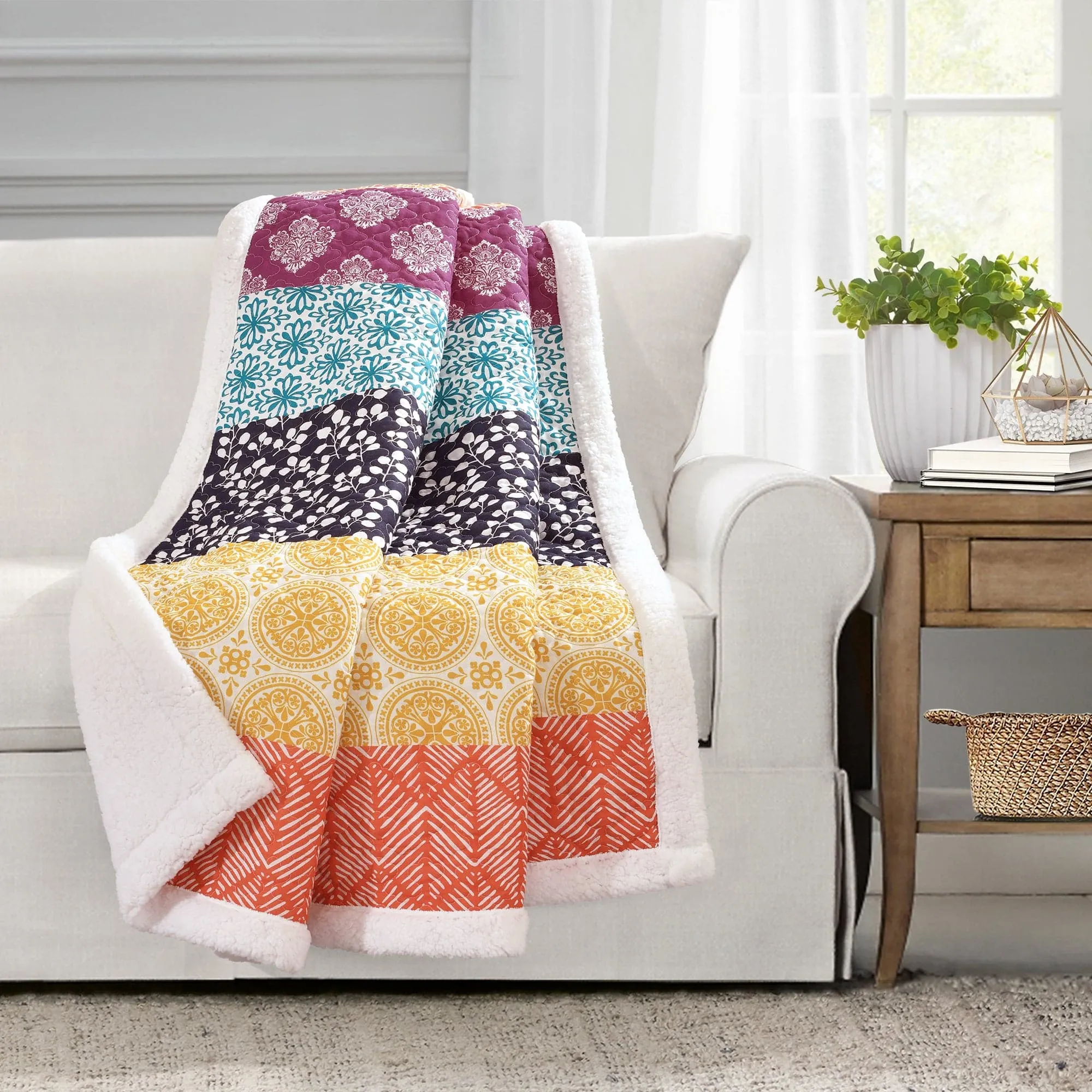 Bohemian Stripe Throw Sherpa