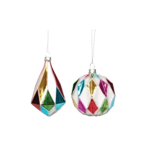 Boho Argyle Ornament, Set of 2