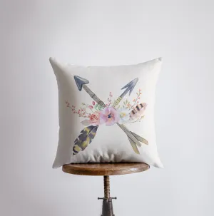 Boho Arrows and Flowers  | Pillow Cover | Inspirational | Gift for her | Boho Throw Pillows | Floral Throw Pillows | Farmhouse Throw Pillows