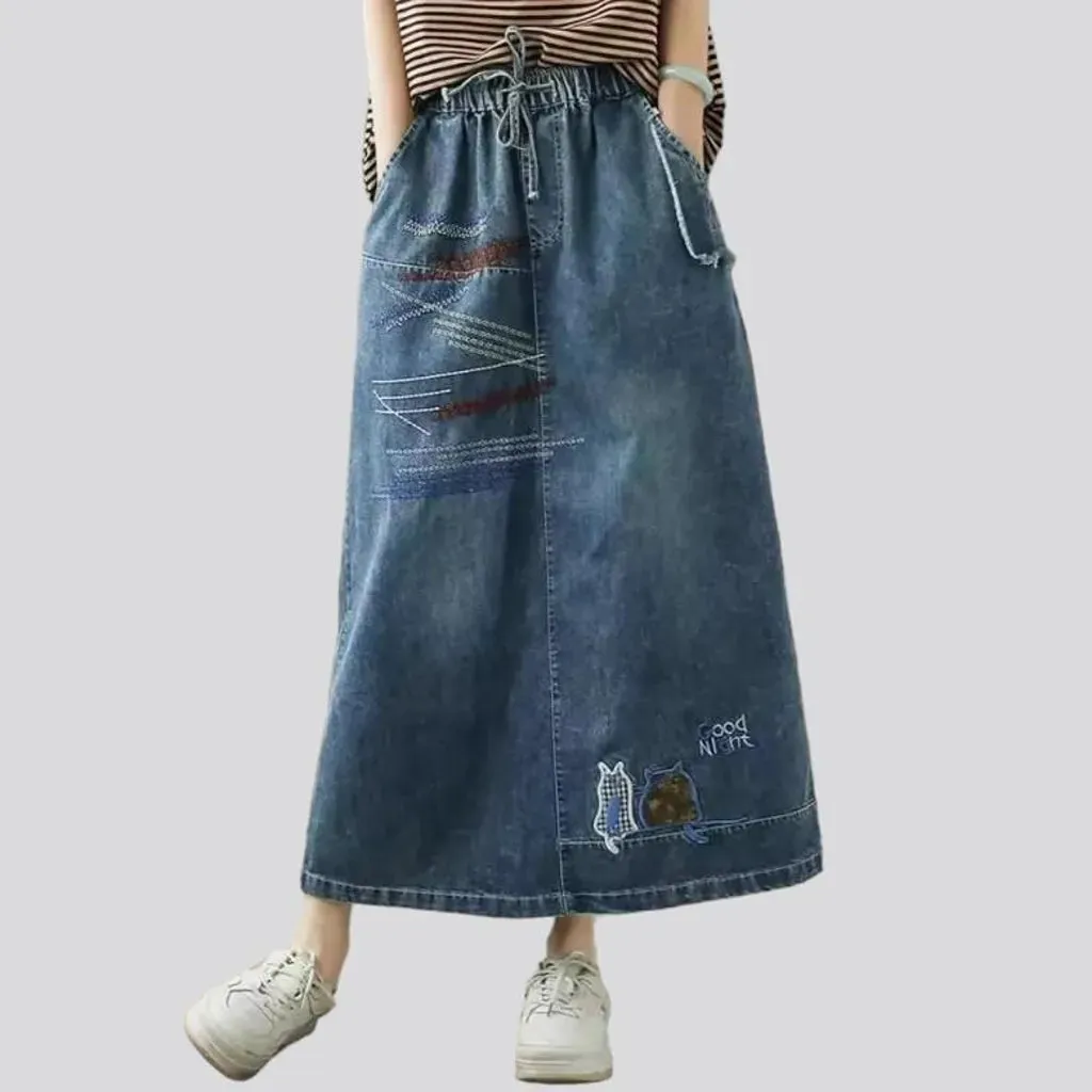 Boho denim skirt
 for women