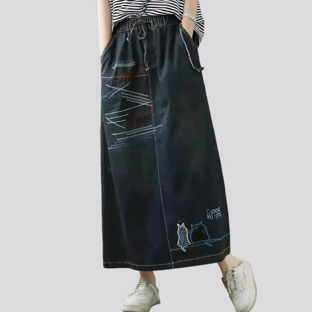 Boho denim skirt
 for women