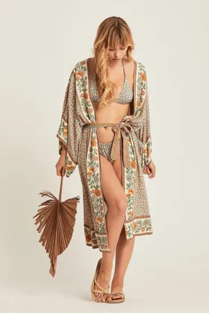 Boho Floral Print Beach Cover-Up