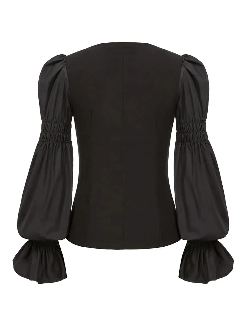 Boho Long Sleeve Pleated Lolita Blouse