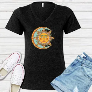 Boho Lunar Sun V-Neck