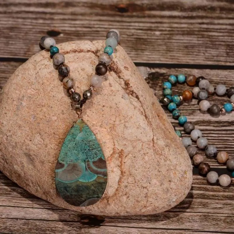 Boho Necklace Mix Natural Stones Necklace