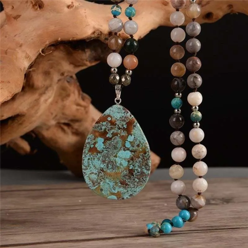 Boho Necklace Mix Natural Stones Necklace