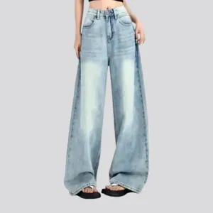 Boho style high rise jeans for ladies