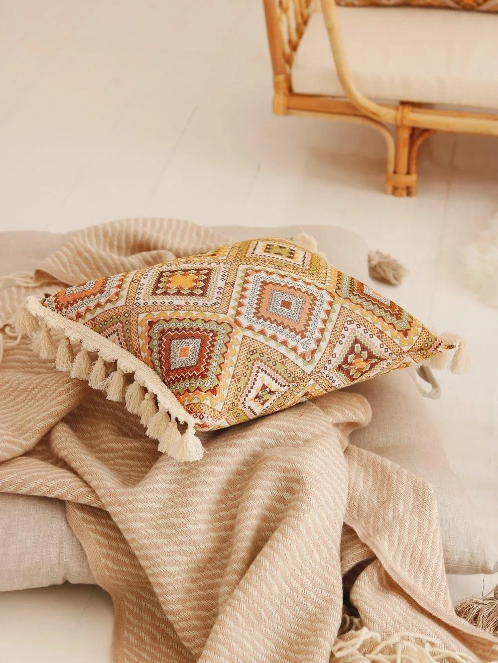 Boho Tribe - Pillow With Fringe