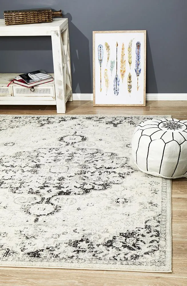 Boho Vintage Jenna Transitional Charcoal Rug