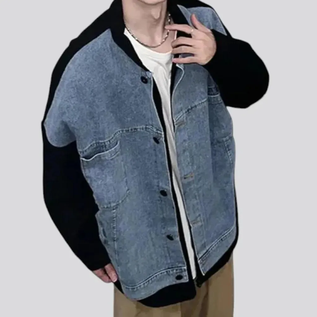 Boho vintage oversized men's jean jacket