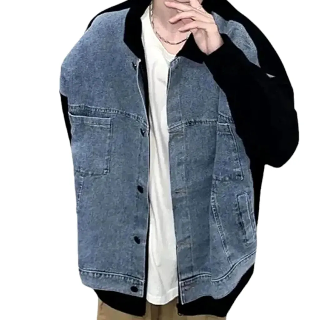 Boho vintage oversized men's jean jacket