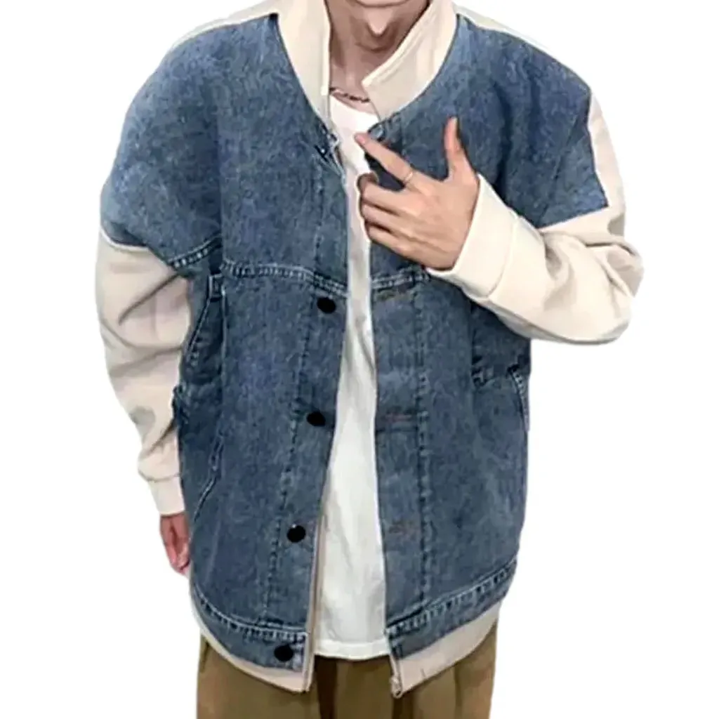 Boho vintage oversized men's jean jacket