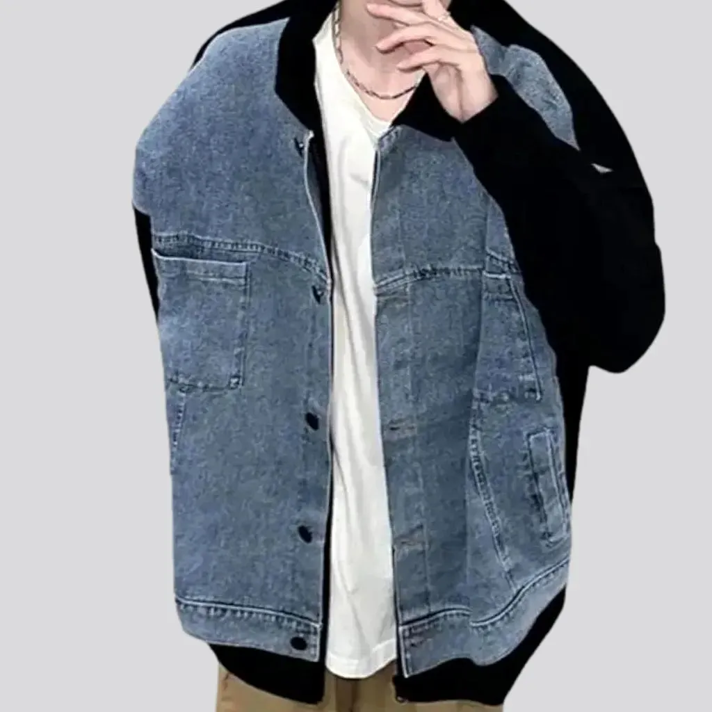 Boho vintage oversized men's jean jacket