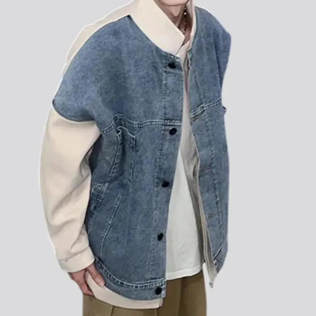 Boho vintage oversized men's jean jacket