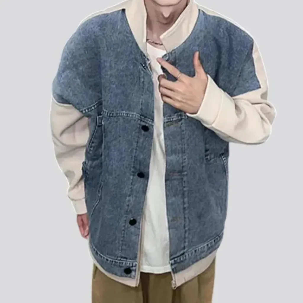 Boho vintage oversized men's jean jacket