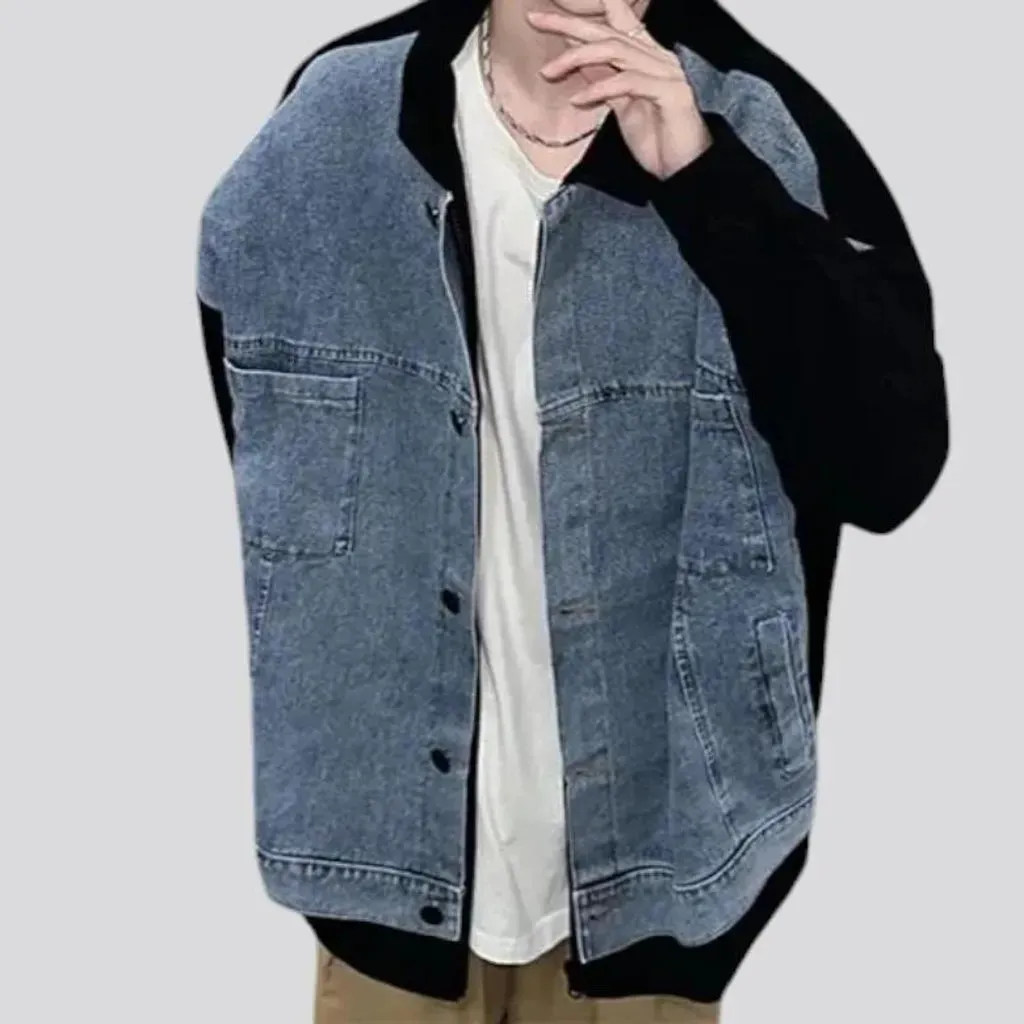 Boho vintage oversized men's jean jacket